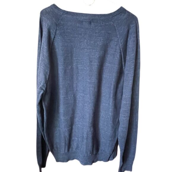 J. Crew size L rugged 100% cotton dark indigo blue pullover. - Picture 2 of 5